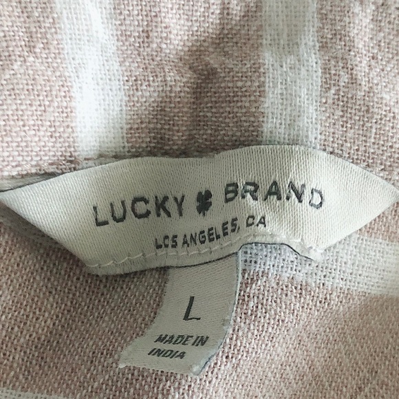Lucky Brand Top Cotton Stripe Oversized Shirt Size L - Picture 7 of 9